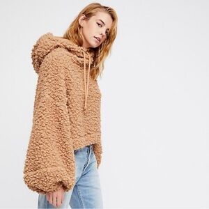 Free People Tan Hooded Sweater
